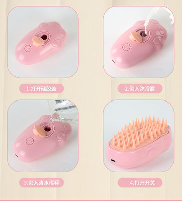 Silicone Pet Comb Brush Grooming Tools Cat Grooming Comb With Steam For Hair Cleaning