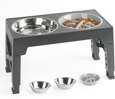 Adjustable Lifting Slow Pet Food Bowl Outdoor Elevated Dog Bowls With Stand