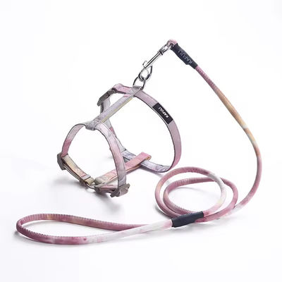 Nylon Dog Collar Harness And Leash Set Adjustable Reflective Harness Pet Mesh Vest