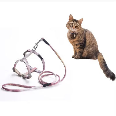 Nylon Dog Collar Harness And Leash Set Adjustable Reflective Harness Pet Mesh Vest