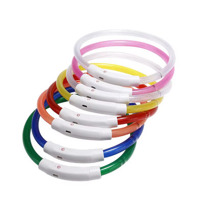 Silicone Waterproof LED Dog Collar Rechargeable USB Flashing Dog Collar Customized