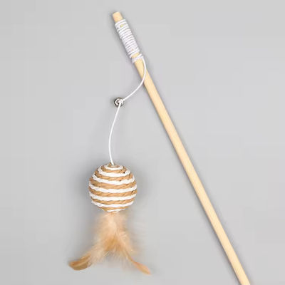 Linen Feather Pet Training Products Interactive Cat Toy Teaser Multiple styles