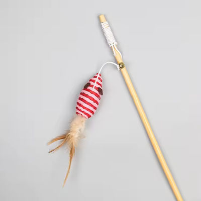 Linen Feather Pet Training Products Interactive Cat Toy Teaser Multiple styles