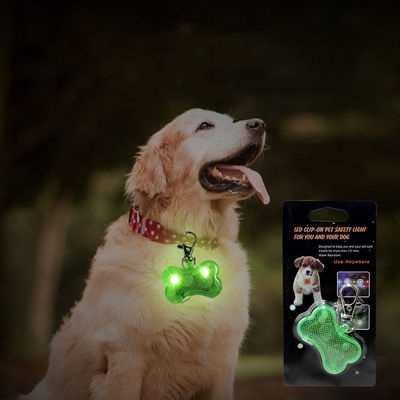 Silicone Luminous Pet Tag Anti Loss Dog Bone Tag LED Flashing Dog Collar Tag