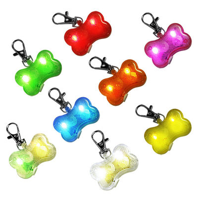 Silicone Luminous Pet Tag Anti Loss Dog Bone Tag LED Flashing Dog Collar Tag