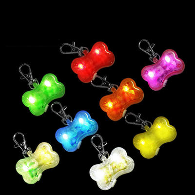 Silicone Luminous Pet Tag Anti Loss Dog Bone Tag LED Flashing Dog Collar Tag