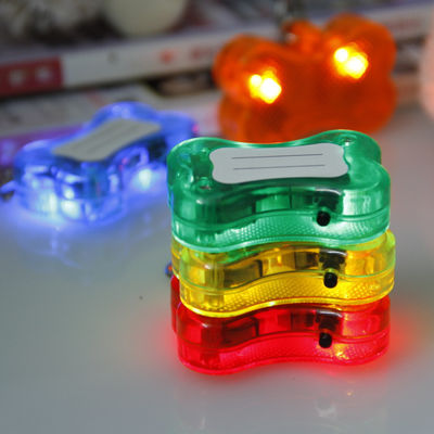Silicone Luminous Pet Tag Anti Loss Dog Bone Tag LED Flashing Dog Collar Tag