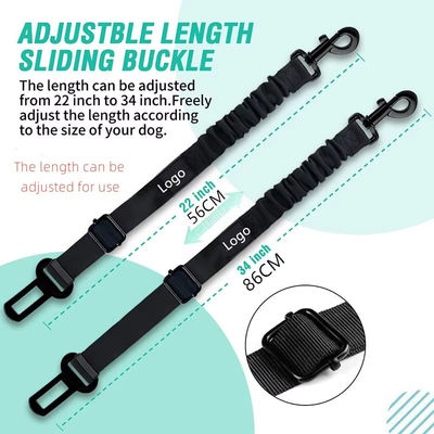 Durable Adjustable Stretchable Dog Car Seat Belt Custom Logo Dog Harness Belt Rope