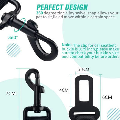 Durable Adjustable Stretchable Dog Car Seat Belt Custom Logo Dog Harness Belt Rope