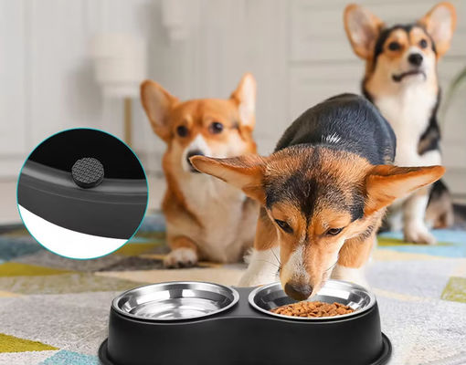 Non Slip Pet Feeder Smart Dog Food Feeder With Stainless Steel Bowls