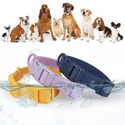 Custom Logo Color PVC Pet Collar Waterproof Silicone Dog Collar And Leash Set
