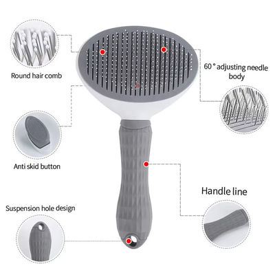 Multi Color Cat Pet Cleaning Tools Self Cleaning Dog Hair Brush Pet Grooming Brush