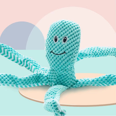 16 Inch Small Medium Stuffed Octopus Dog Toy Interactive Durable Dog Squeaky Toy