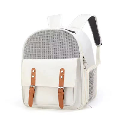 Large Capacity Breathable Pet Backpack  Portable Outdoor Summer Wire Mesh Cat Carrier