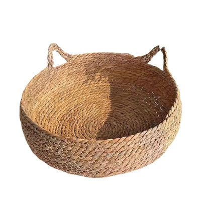 Removable Straw Pet Beds Washable Warm Four Seasons Universal Cat Rattan Bed