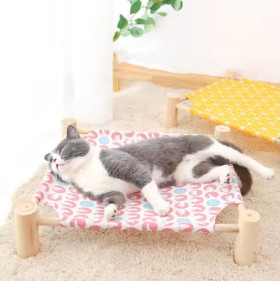 Disassembled Wooden Pet Hammock Bed Washable Dog Cat Marching Beds