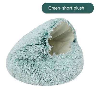 Semi Closed Comfortable Pet Beds Plush Fluffy Cat Bed Nest Easy To Clean