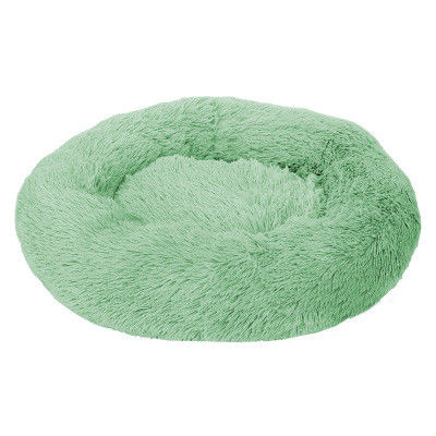 Round Soft Plush Fluffy Donut Cat Bed Washable Portable Dog House Velvet Mats