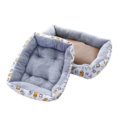 Textured Wave Pet Sofa Bed Hand Wash Rectangle Large Dog Nest