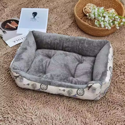 Textured Wave Pet Sofa Bed Hand Wash Rectangle Large Dog Nest