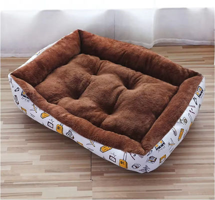 Textured Wave Pet Sofa Bed Hand Wash Rectangle Large Dog Nest