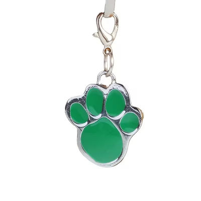 Stainless Steel Pet Tag Paw Shape Dog Identity Tags Collar Accessory Pendant