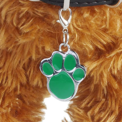 Stainless Steel Pet Tag Paw Shape Dog Identity Tags Collar Accessory Pendant