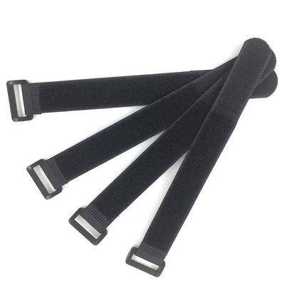 Nylon Hook And Loop Cable Strap Reusable Self Gripping Strap With Plastic Buckle