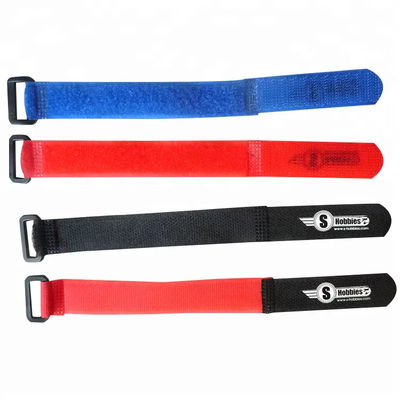 Nylon Hook And Loop Cable Strap Reusable Self Gripping Strap With Plastic Buckle