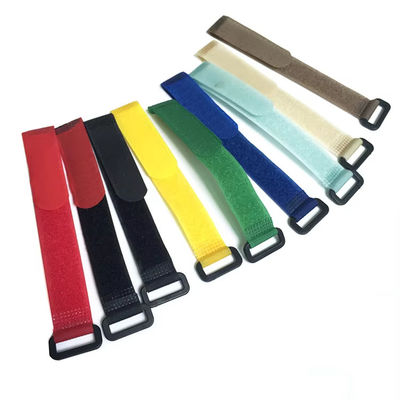 Nylon Hook And Loop Cable Strap Reusable Self Gripping Strap With Plastic Buckle