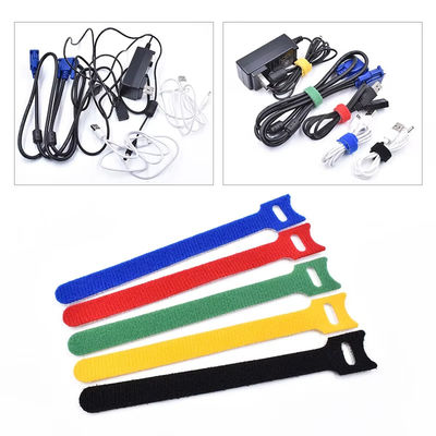 Reusable Hook And Loop Cable Ties Down Straps Adjustable Adhesive Backed