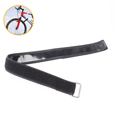 Reusable Nylon Hook Loop Band Adjustable Fastening Cable Tie Wraps With Metal Buckle