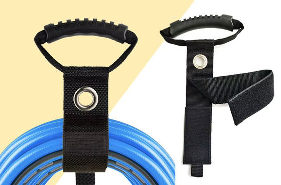 Portable Heavy Duty Nylon Webbing Hook And Loop Storage Strap With Carry Handle