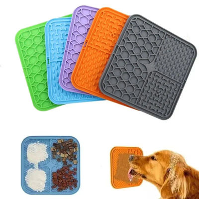 BPA Free Suction Cup Pet Bowls Silicone Non Slip Slow Feeding Cat Dog Pet Licking Mat