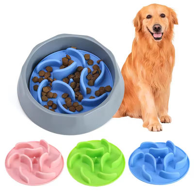 Foldable Silicone Pet Food And Water Bowl Collapsible Travel Slow Feeder Dog Bowl