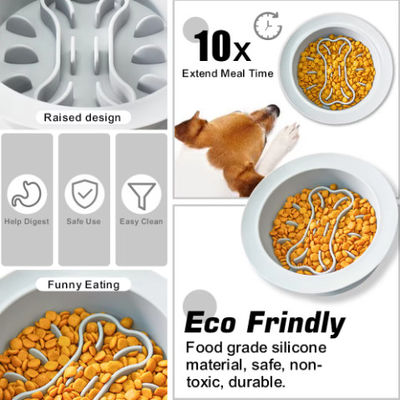Silicone Feeding Pet Bowls 2 In 1 Lickimat Slow Feeder Bowls With Suction Cup
