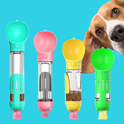 Leak Proof 4 In 1 Portable Dog Water Bottle Dog Multifunctional Travel Water Bottle