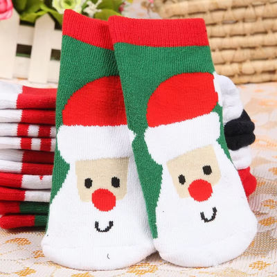 Kids Funny Cotton Socks Cartoon Christmas Santa Claus Socks For Boy Girls