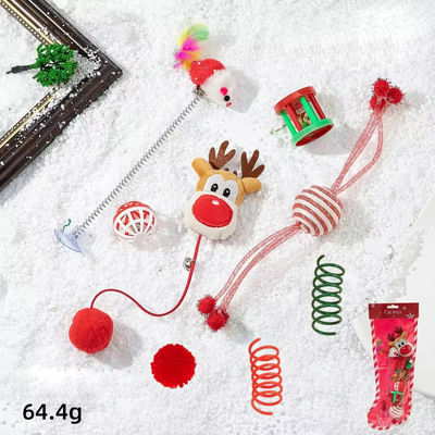 Interactive Pet Toys For Cats Stuffed Animal Plush Cat Toy Set Christmas Stockings