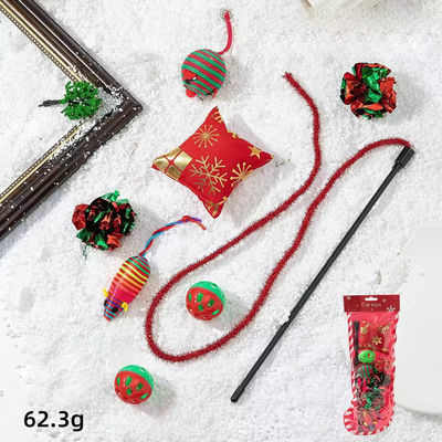Interactive Pet Toys For Cats Stuffed Animal Plush Cat Toy Set Christmas Stockings