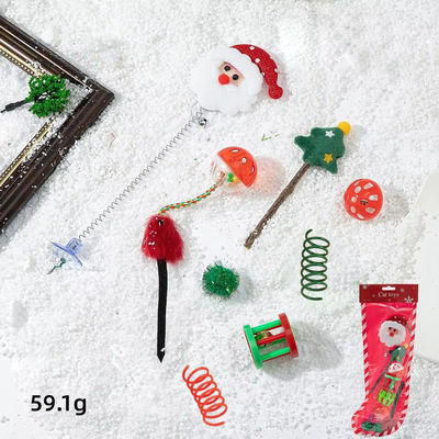 Interactive Pet Toys For Cats Stuffed Animal Plush Cat Toy Set Christmas Stockings