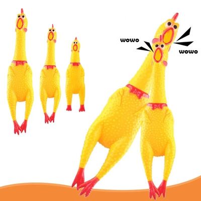 Rubber Screaming Chicken Squeaky Dog Toy Vinyl Funny Bite Training Toys For Dogs