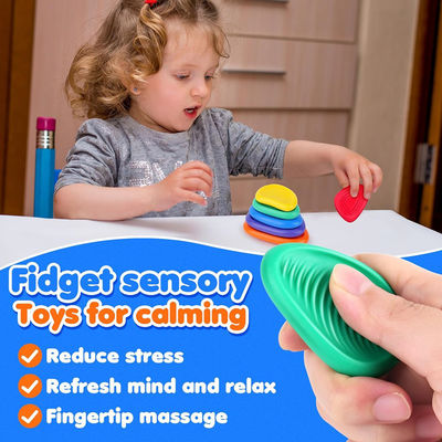 Food Grade Silicone Fidget Sensory Toy Stones Baby Sensory Teether Toy