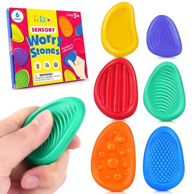 Food Grade Silicone Fidget Sensory Toy Stones Baby Sensory Teether Toy