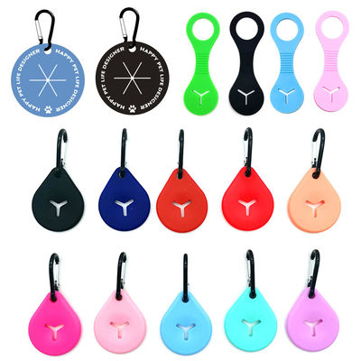 OEM Hands Free Round Dog Poop Bag Clip Silicone Pet Poop Bag Holder With Hook