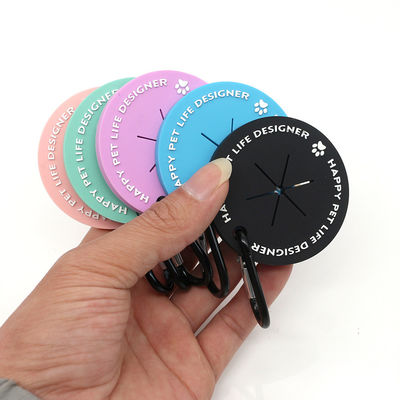 OEM Hands Free Round Dog Poop Bag Clip Silicone Pet Poop Bag Holder With Hook