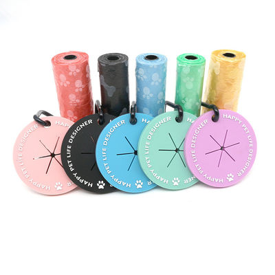 OEM Hands Free Round Dog Poop Bag Clip Silicone Pet Poop Bag Holder With Hook