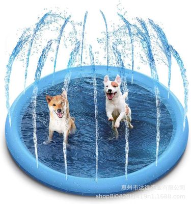 Outdoor Foldable Kids Swimming Pool Large Puppy Washing Pet Water Toy PVC Sprinkler Mat
