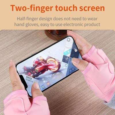 Washable Waterproof Heated Gloves Hand Warmer USB Rechargeable Half Finger Touch Screen Gloves