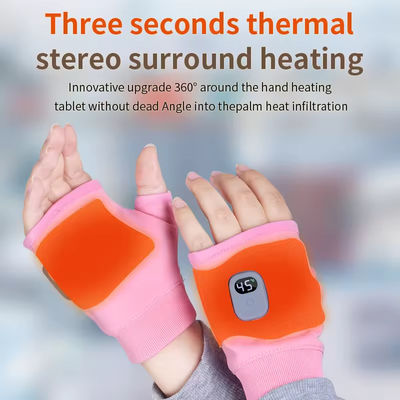 Washable Waterproof Heated Gloves Hand Warmer USB Rechargeable Half Finger Touch Screen Gloves